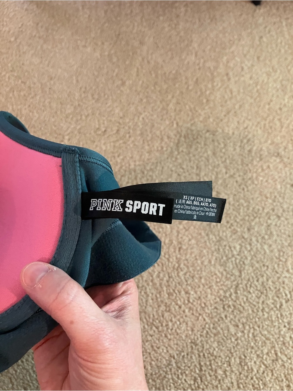 PINK Sport Victoria's Secret Teal Push Up Bikini Top Gym to Swim - Picture 3 of 3